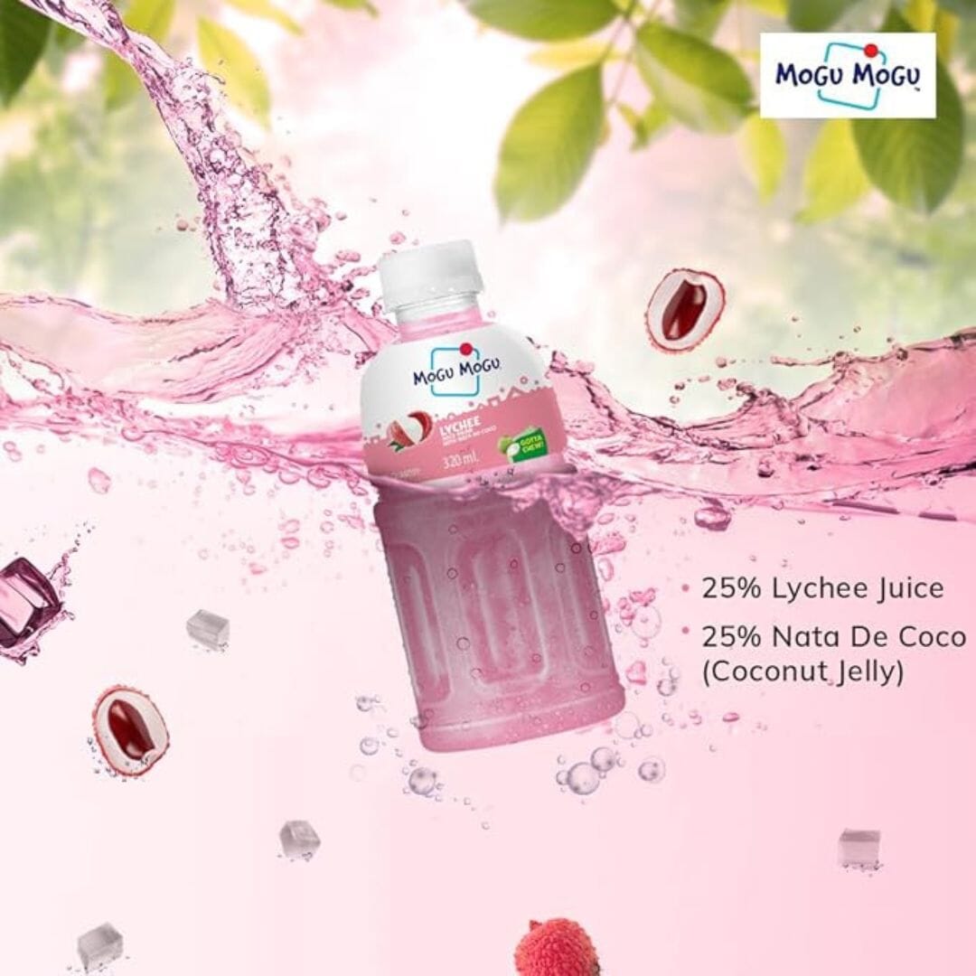 Mogu Mogu Lychee Juice Drink, 320 ml Simple Mogu Mogu