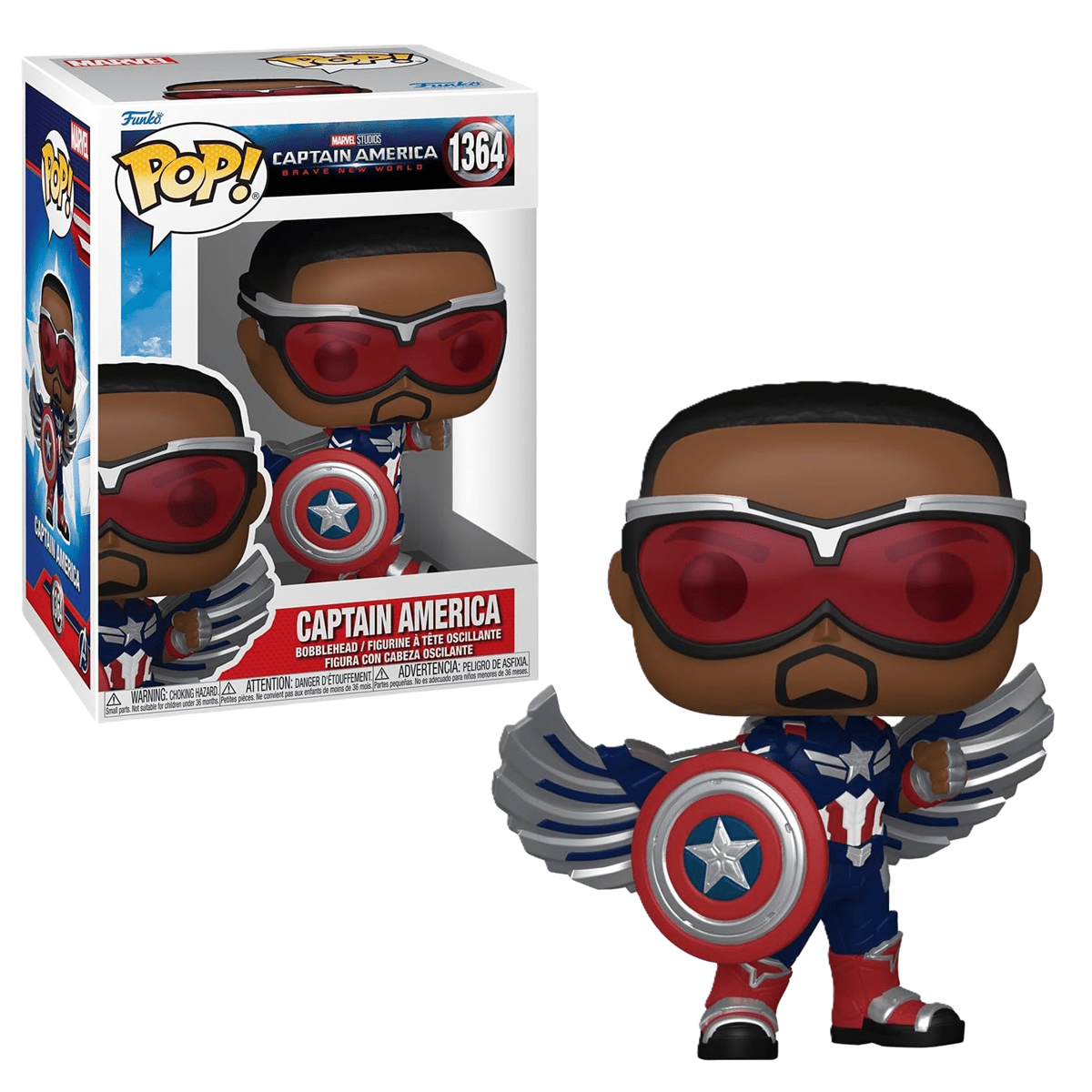 Funko Pop! Marvel: Brave New World – Captain America (Sam Wilson) Figure Simple Funko