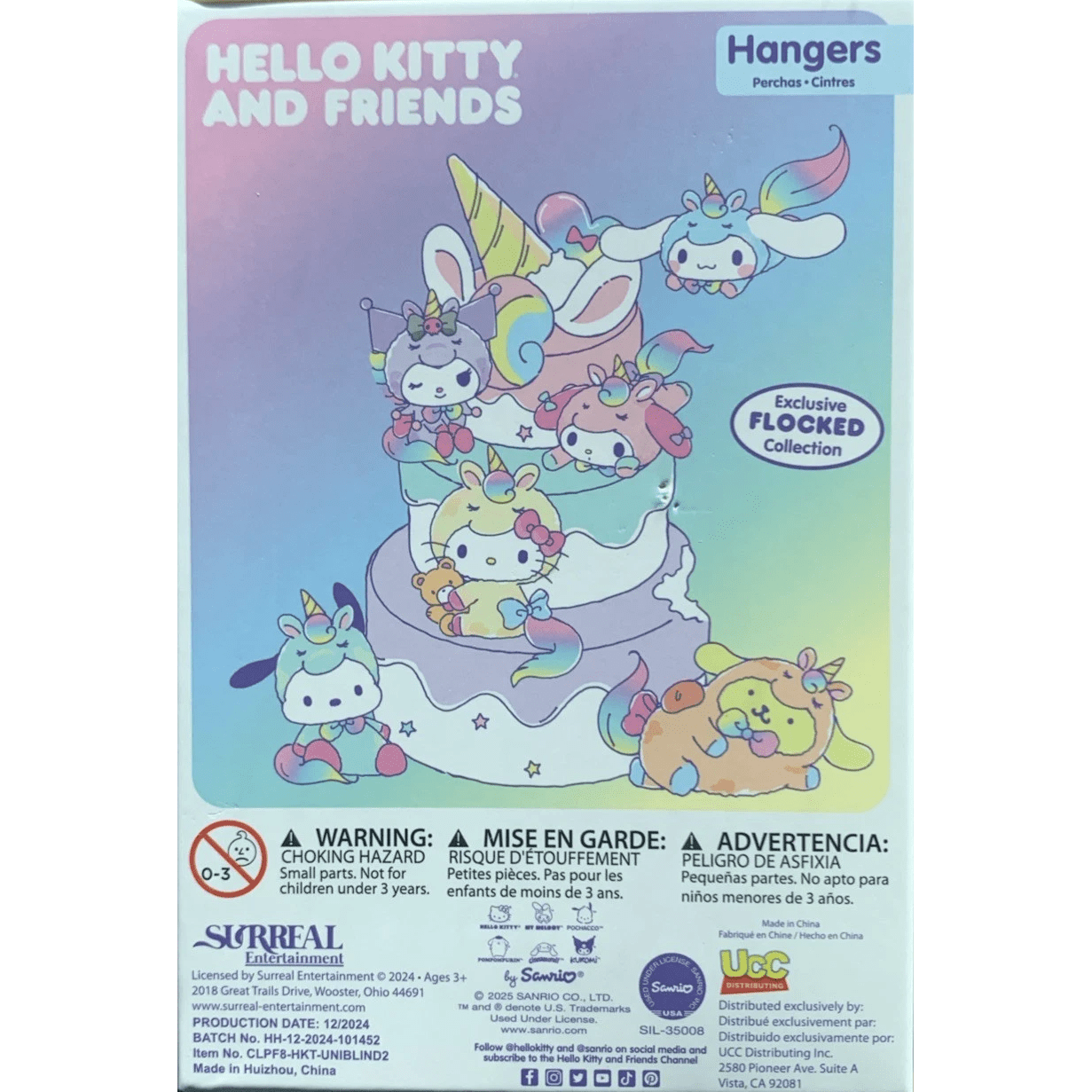 Sanrio Hello Kitty & Friends Pastel Flocked Collection Hangers Mystery Pack (1pc) Simple Hello Kitty