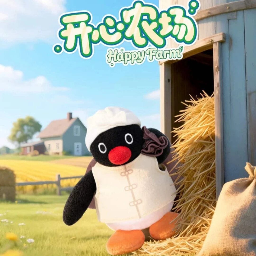 Pingu Happy Farm Series Plush Blind Box (1pc) Simple Pingu