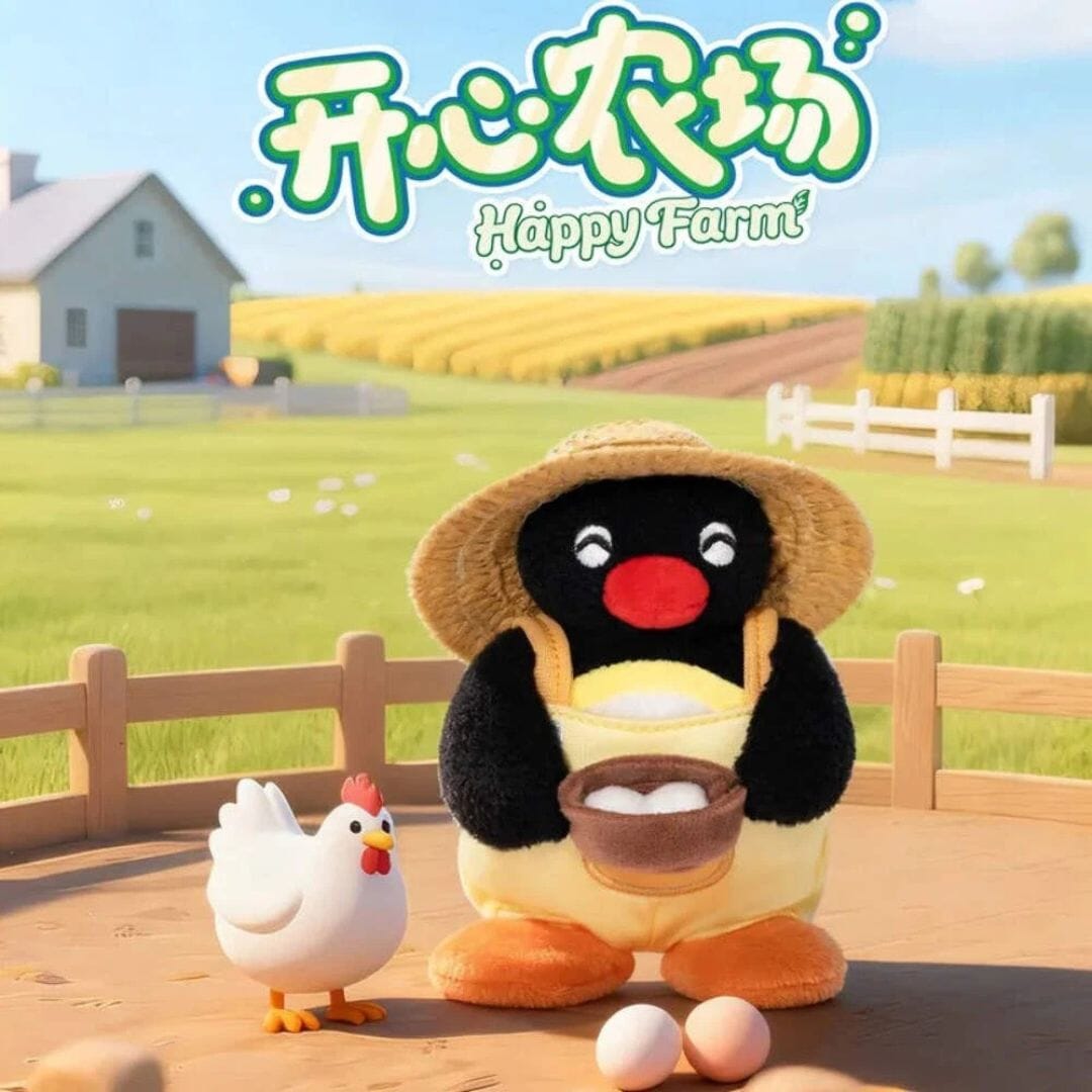 Pingu Happy Farm Series Plush Blind Box (1pc) Simple Pingu
