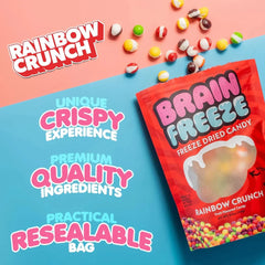 Brain Freeze: Rainbow Crunch Freeze-Dried Candy Simple Warheads