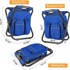 Cool Tote : 3 In 1 Cooler Backpack & Stool - Blue Simple Showcase