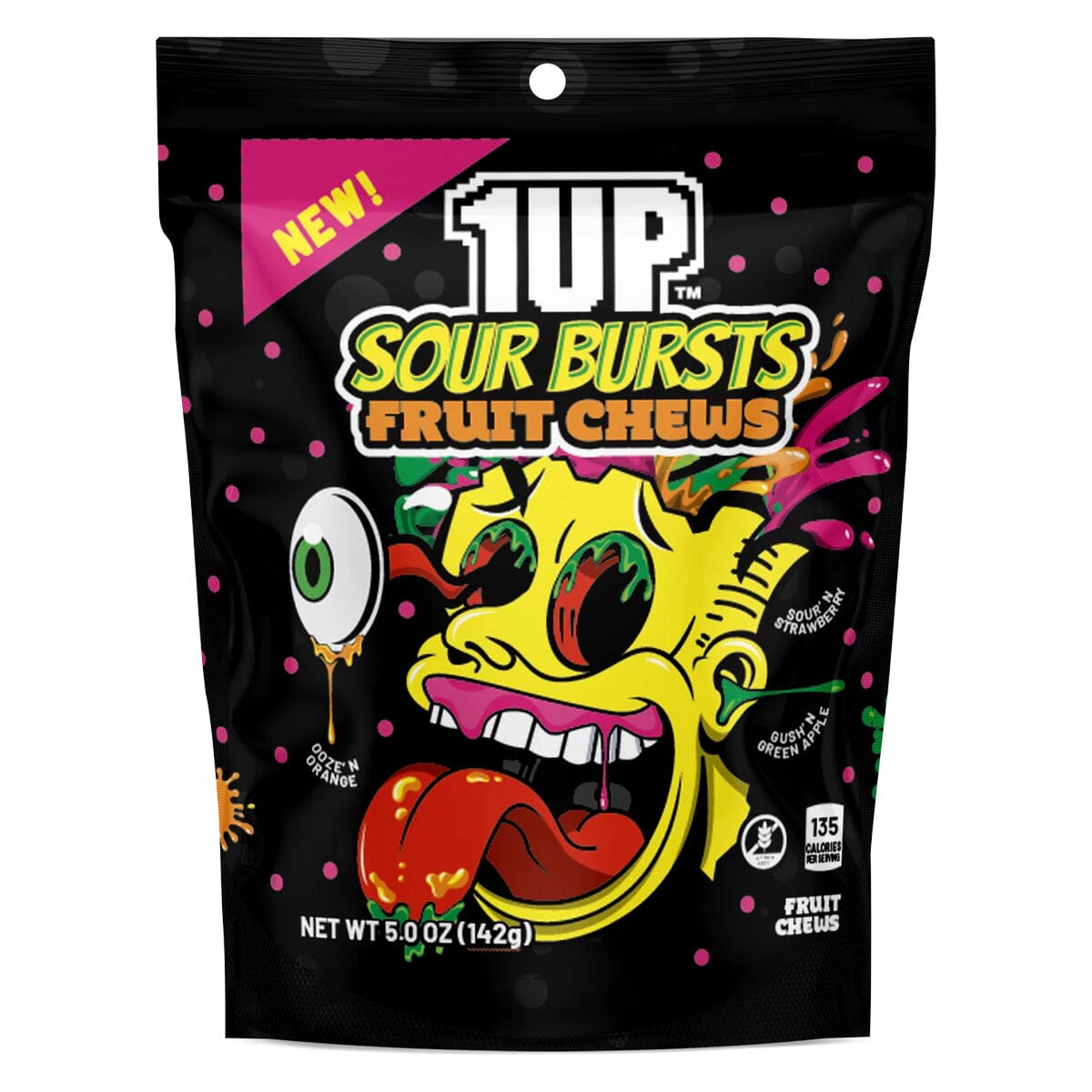 1UP: Sour Bursts Fruit Chews Orange Pack Simple 1UP
