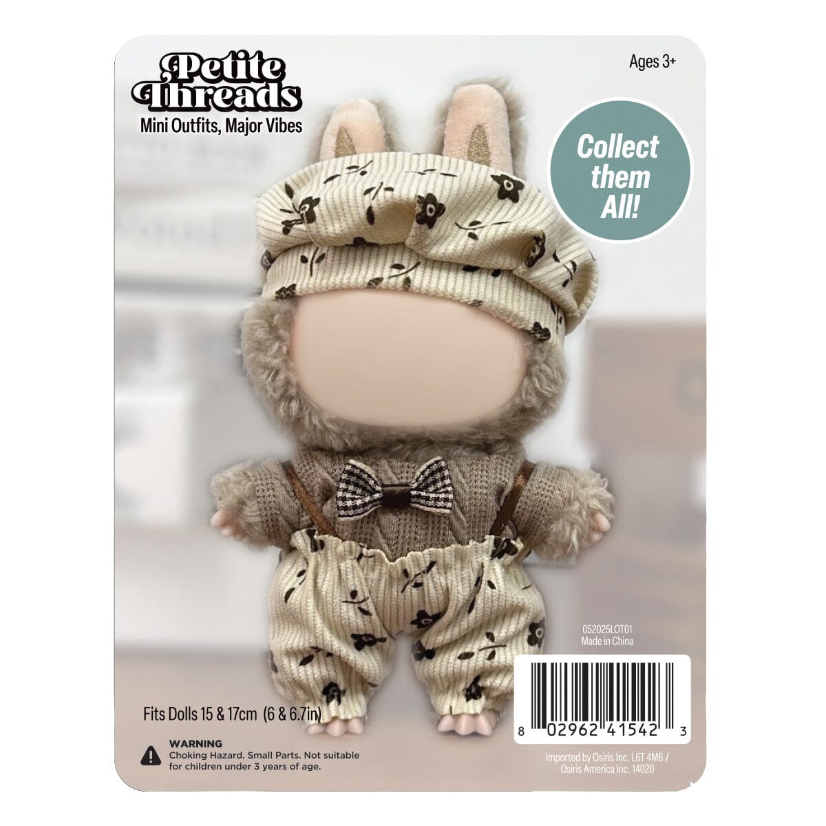 Outfit: “Woodland Chic” Floral Pants & Bow Tie for Dolls - Petite Threads Simple Exclusive