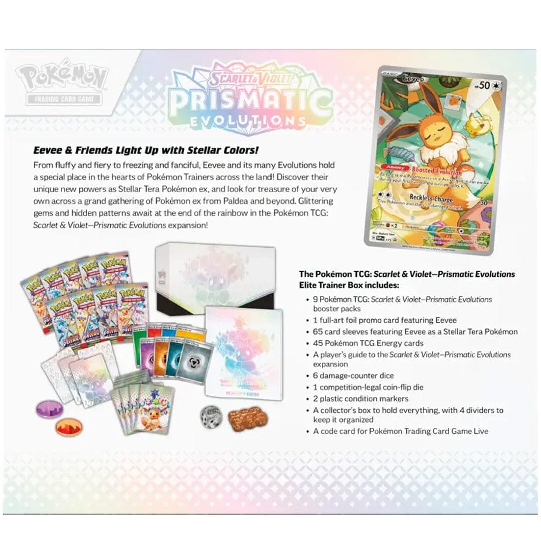 Pokémon TCG: Scarlet & Violet Prismatic Evolutions Elite Trainer Box Simple Pokémon