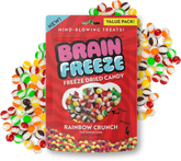 Brain Freeze: Rainbow Crunch Freeze-Dried Candy Simple Warheads