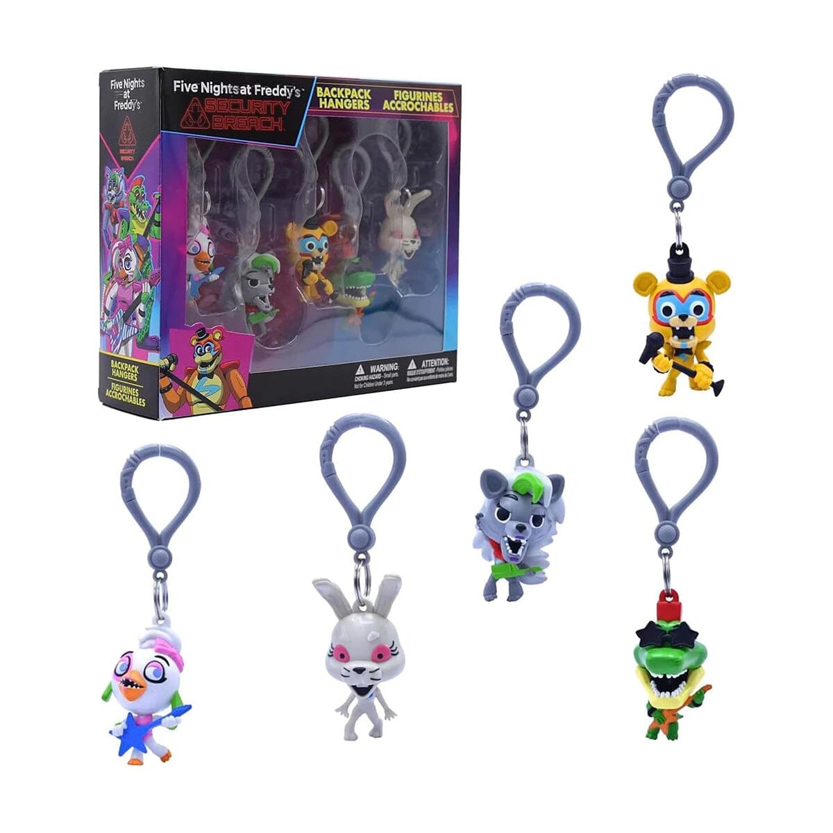 Five Nights at Freddy's Security Breach Backpack Hangers S1 (5 Pack) Simple Five Nights at Freddy's