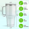 HydriEase 40oz Vacuum Insulated Tumbler Cup With Handle & Straw (NEW Colors!)