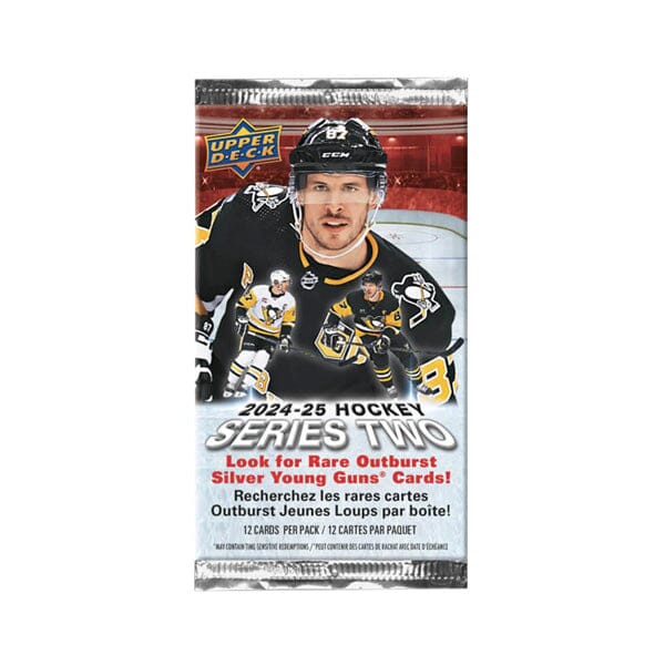 Upper Deck NHL Trading Card Pack Series Two 2024-25 (1 Pack of 12 Cards) Simple Upper Deck