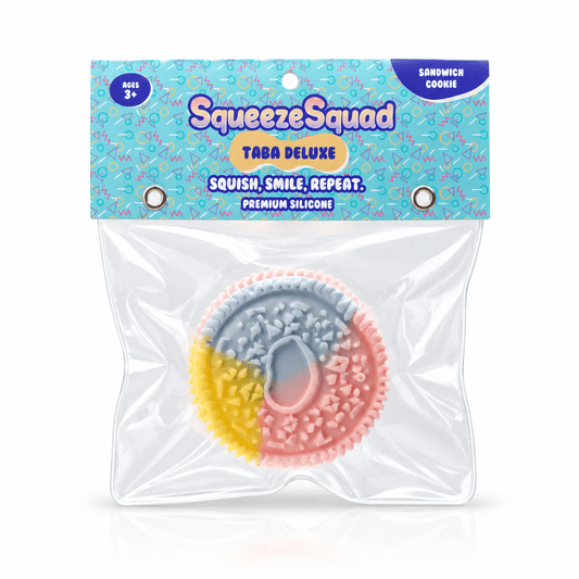 SqueezeSquad Taba Deluxe Premium Silicone Squishies® Fidget Toy - Sandwich Cookie Simple SqueezeSquad