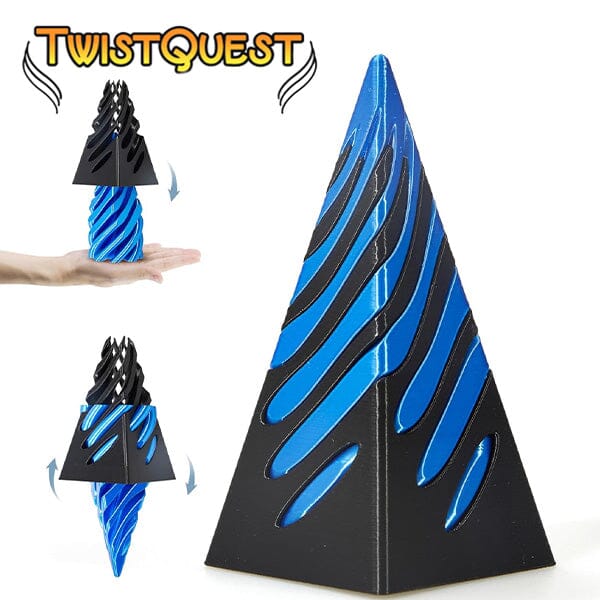 Twist Quest: 3D Printed Fidget Spiral Cone Toy (Blue & Black) Simple Exclusive