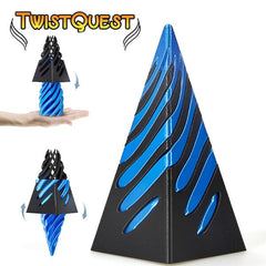 Twist Quest: 3D Printed Fidget Spiral Cone Toy (Blue & Black) Simple Exclusive