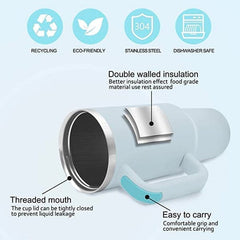 HydriEase 40oz Vacuum Insulated Tumbler Cup With Handle & Straw Simple Exclusive