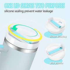 HydriEase 40oz Vacuum Insulated Tumbler Cup With Handle & Straw Simple Exclusive