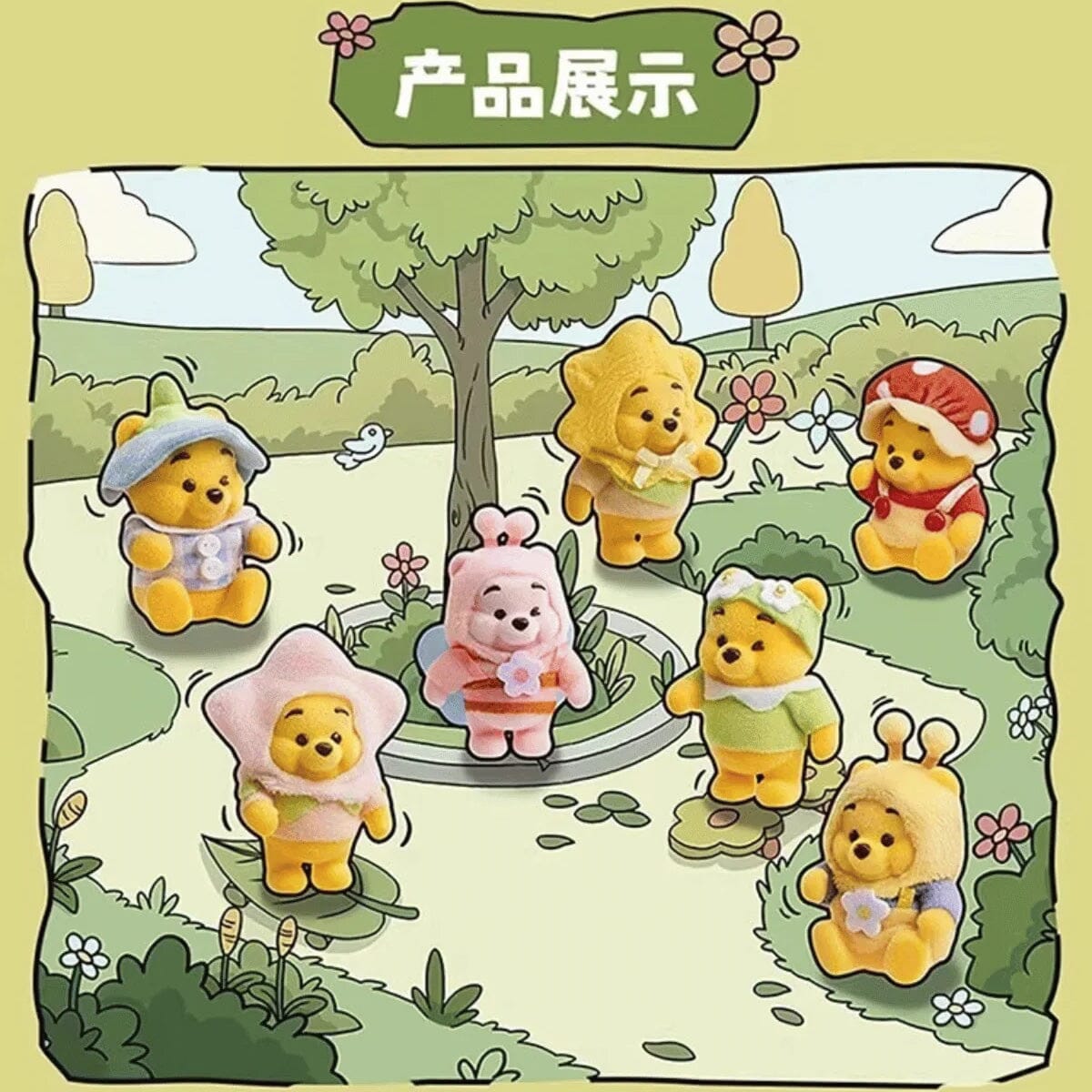 MINISO x Disney: Winnie The Pooh Heart Garden Series Collectible Figurine Blind Box (1pc) Simple MINISO
