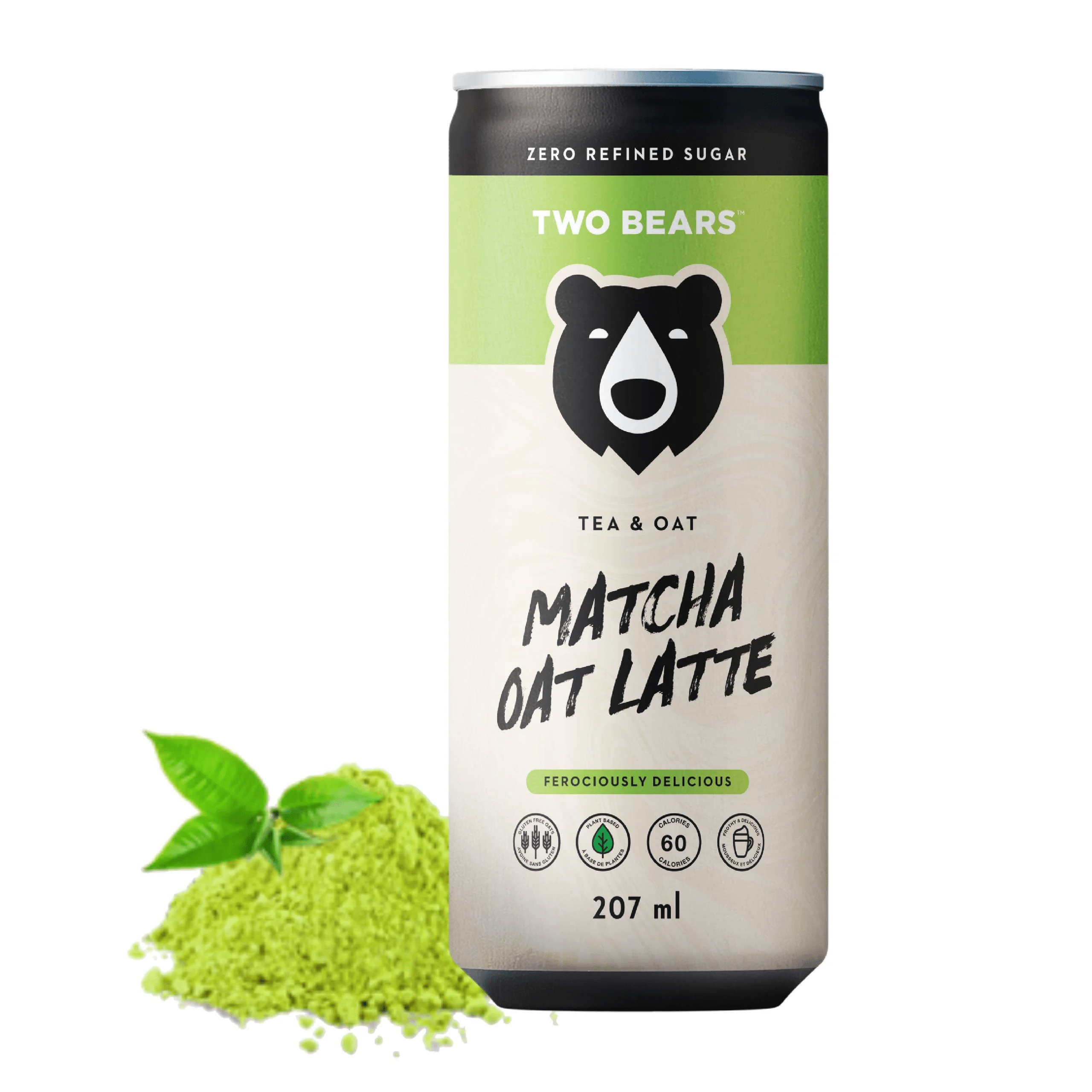 Two Bears Frothed Matcha Tea Oat Latte 207ml Simple PRIME
