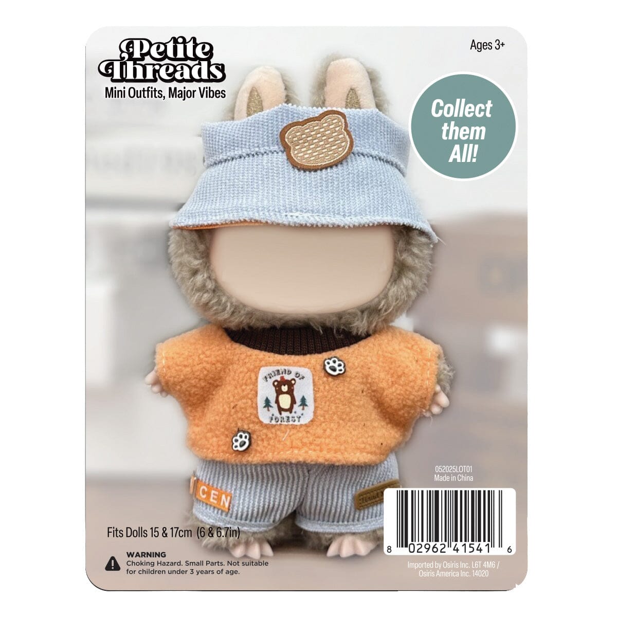 Outfit: Cozy Orange Top & Shorts for Dolls - Petite Threads Simple Exclusive