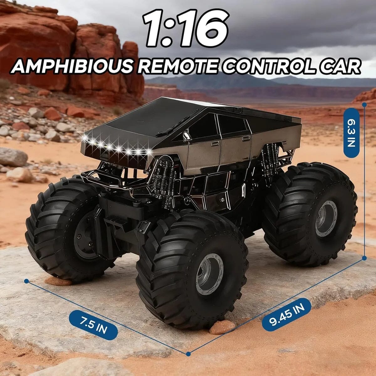 Amphivex: Amphibious Remote Control Car – Land & Water RC Stunt Truck Simple Exclusive