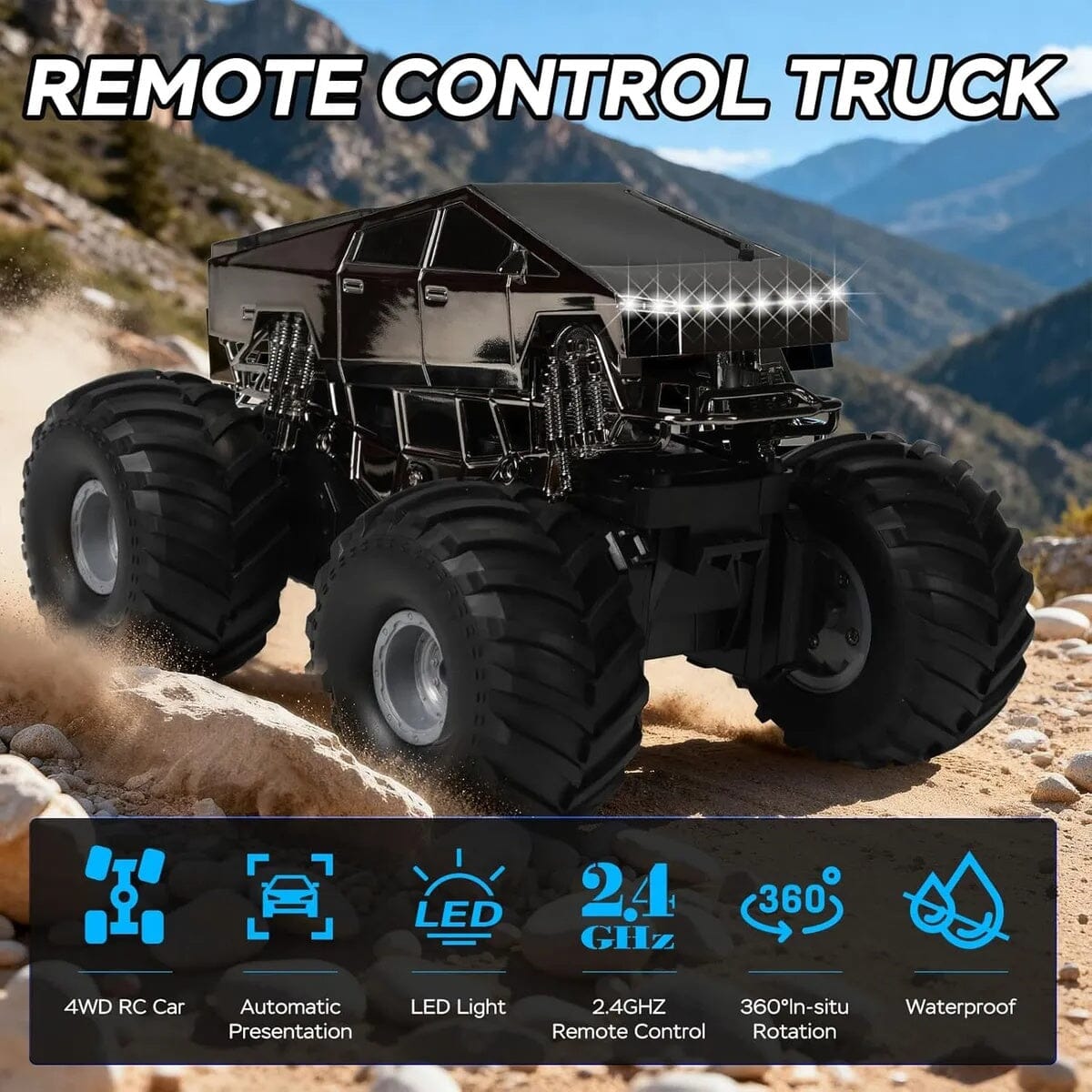 Amphivex: Amphibious Remote Control Car – Land & Water RC Stunt Truck Simple Exclusive