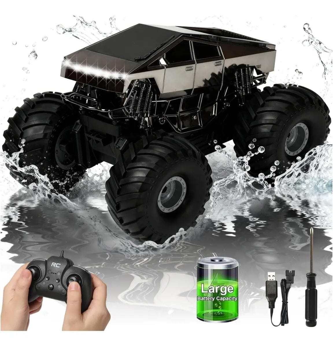 Amphivex: Amphibious Remote Control Car – Land & Water RC Stunt Truck Simple Exclusive