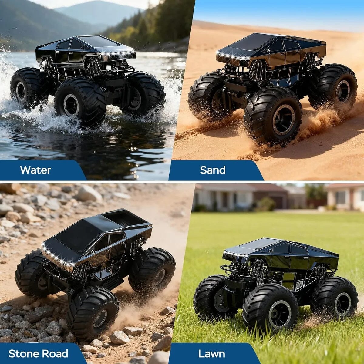 Amphivex: Amphibious Remote Control Car – Land & Water RC Stunt Truck Simple Exclusive