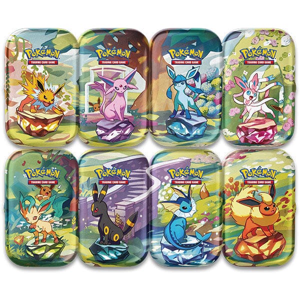 Pokémon TCG: Scarlet & Violet Prismatic Evolutions Collectible Mini Tin (Style Ships Assorted) Simple Pokémon