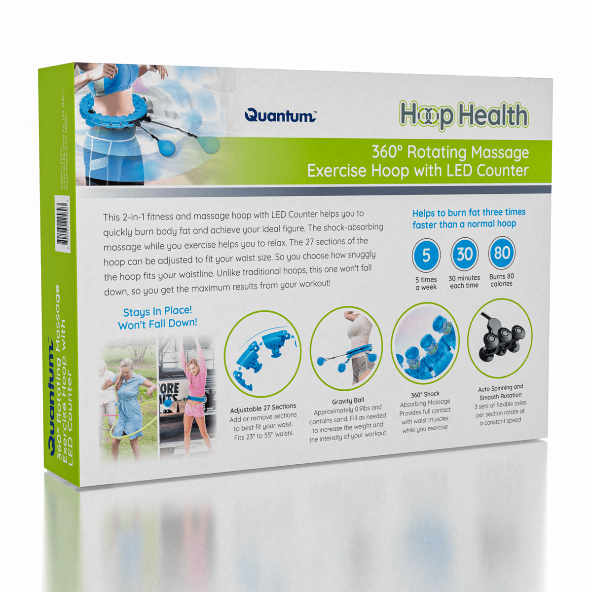 Quantum Hoop Health Deluxe - Exercise Hoop W/ LCD Counter Simple Quantum