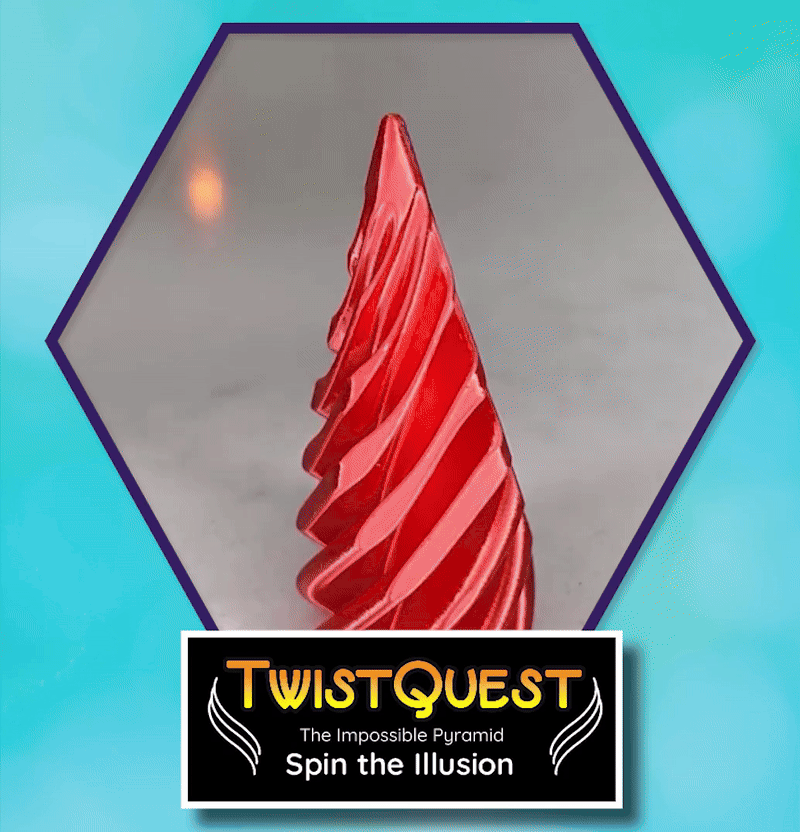 Twist Quest: 3D Printed Fidget Spiral Cone Toy (Black & Red) Simple Exclusive