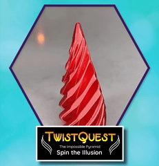 Twist Quest: 3D Printed Fidget Spiral Cone Toy (Black & Red) Simple Exclusive