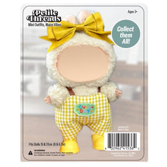 Outfit: Yellow Gingham Print Overalls & Bow for Dolls - Petite Threads Simple Exclusive