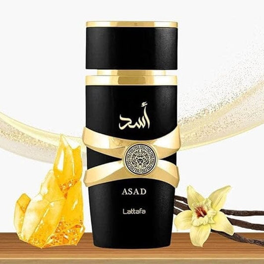 Asad by Lattafa Perfumes Masculine Eau de Parfum Fragrance Spray (100mL) Simple Showcase