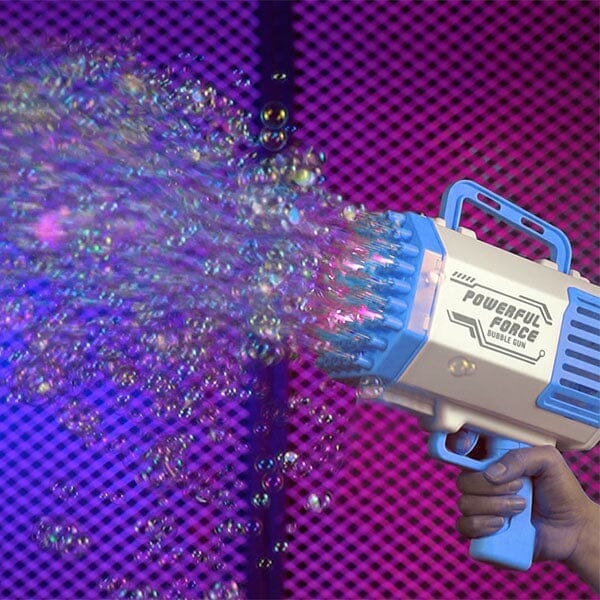 The Bazooka Gubble LED Bubble Gun | Includes 100mL Kid & Pet Safe Bubble Solution Simple Showcase
