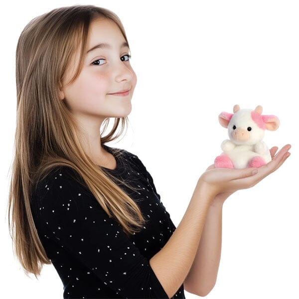 Original Palm Pals™ Belle Strawberry Cow 5" Plush Toy Simple Palm Pals