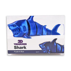 3D Treasures 3D-Printed Articulated Shark Fidget Toy (Multiple Colors) Simple Exclusive Purple & Blue