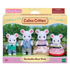 Calico Critters: Marshmallow Mouse Family (4pc) Posable Flocked Collectible Figurines Simple Calico Critters