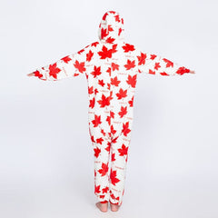 Cozy Cuddler "Elbows Up!" Canada Flannel Onesie For Adults & Kids (1pc) Multiple Sizes Simple Cozy Cuddler