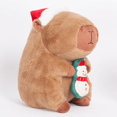 Capybara 9" Kawaii Matching Santa Hat & Snowman Doll Plush Toy (1pc) Simple Exclusive