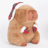 Capybara 9" Kawaii Matching Plaid Hat & Mittens Plush Toy (1pc) Simple Exclusive