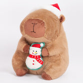 Capybara 9" Kawaii Matching Santa Hat & Snowman Doll Plush Toy (1pc) Simple Exclusive