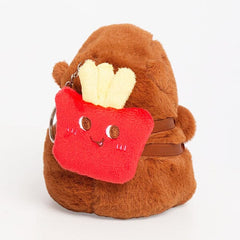 Capybara 5" Kawaii Backpack Bag Charm Hanger Plush Toy (1pc) Multiple Styles Simple Exclusive French Fries Backpack