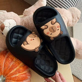 Shhhandals Cartoon Capybara Unisex Anti-Slip Foam Cloud Slides (Multiple Sizes & Colors) Simple Exclusive S (5.5-6 Women / 4-4.5 Men) Black
