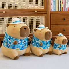 Capybara 9" Kawaii Hawaiian Vacation Shirt & Hat Plush Toy Simple Exclusive