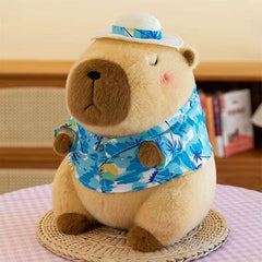 Capybara 9" Kawaii Hawaiian Vacation Shirt & Hat Plush Toy Simple Exclusive