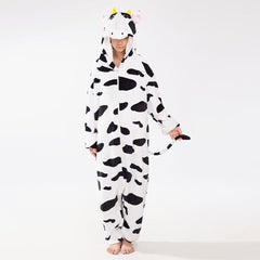 Cozy Cuddler Cow Flannel Onesie For Adults & Kids (1pc) Multiple Sizes Simple Cozy Cuddler