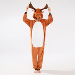 Cozy Cuddler Moose Flannel Onesie For Adults & Kids (1pc) Multiple Sizes Simple Cozy Cuddler