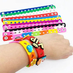 Shoe Charm Silicone Bracelet | Color Ships Assorted Simple Showcase