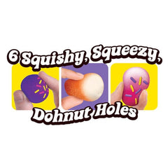 Nee Doh Teenie Dohnut Holes Squishy Fidget Stress Ball Toys (6pc) Assorted Colors Simple Nee Doh