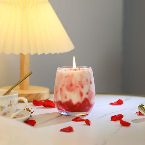 Hidden Gems Strawberries & Cream Drink Novelty Candle (1 Ring Inside)