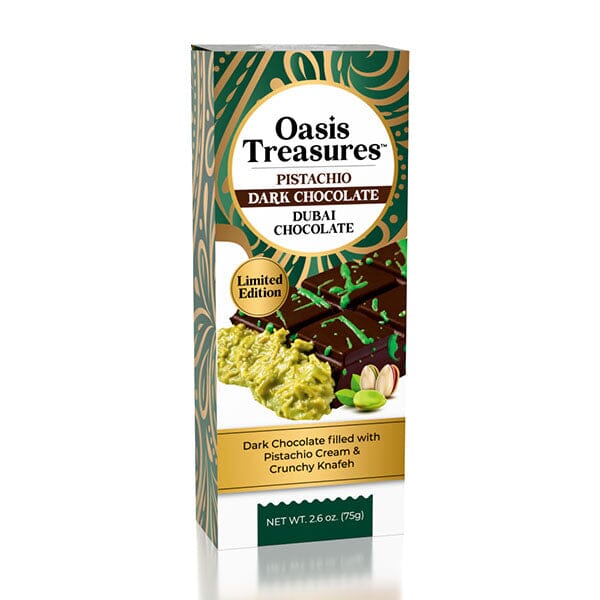 Dubai Pistachio Dark Chocolate Bar Pistachio by Oasis Treasures (75g) Simple Oasis Treasures